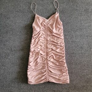 Wilfred Free Dress Womens Large Ruched Bodycon Sleeveless Mini Spaghetti Strap‎